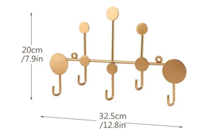 Wall Hooks Antique Finish Metal Clothes Hanger Rack Wall Hook for Room DecorWall Mounted Hook Hanging Shelf Rack for Key Holder Charging USB Cable Key